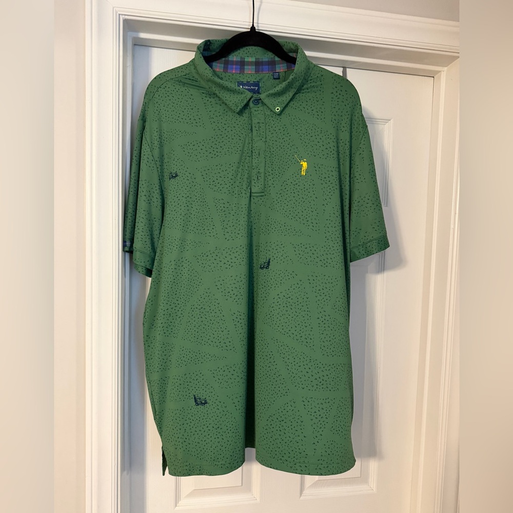 William Murray Men's Green Polo Shirt with Subtle Pattern